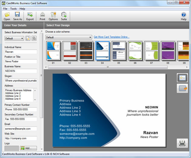 Business Card Design Software