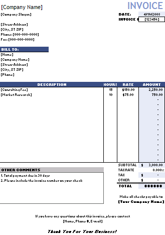 Business Consulting Invoice