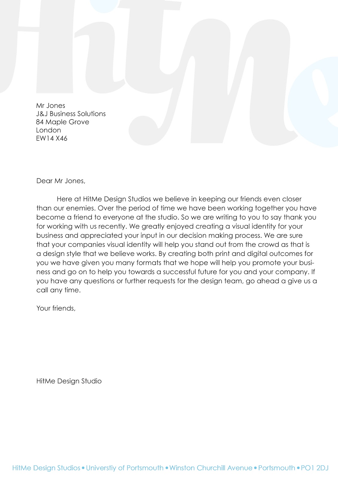 Business Letter Example With Letterhead