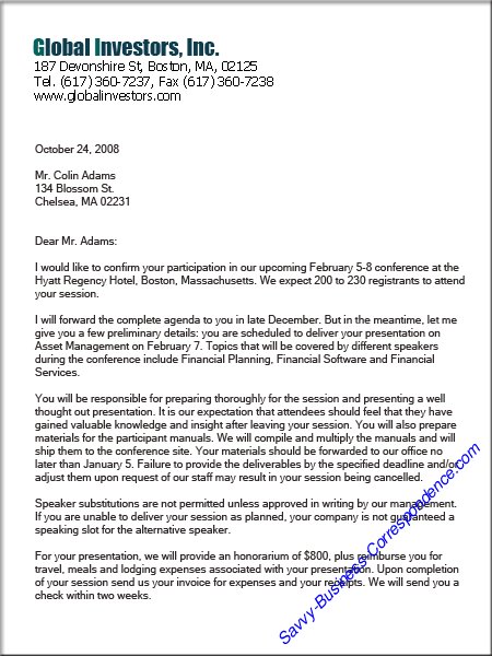 Business Letter Example With Letterhead