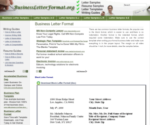 Business Letter Format Example Template