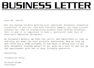 Business Letter Format Sample