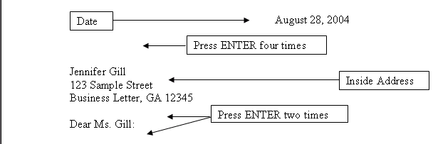 Business Letter Format Spacing