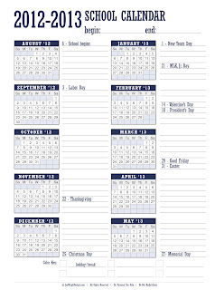 Calendar 2012 2013