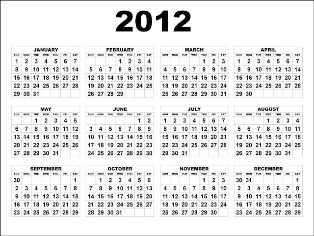 Calendar 2012