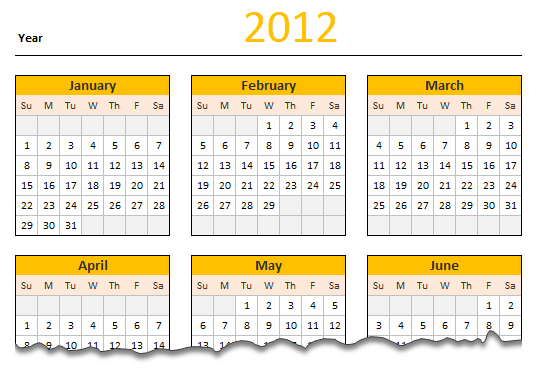 Calendar 2012