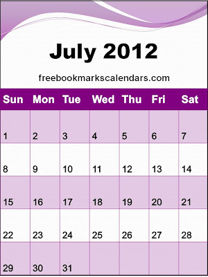 Calendar 2012 July