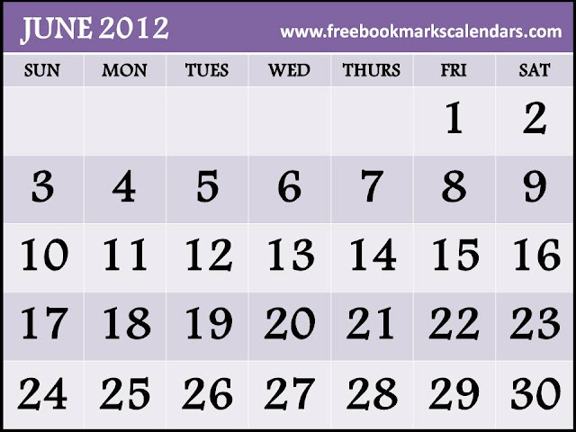 Calendar 2012 June