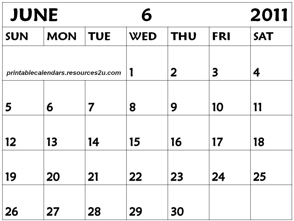 Calendar 2012 June July