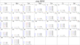 Calendar 2012 June July