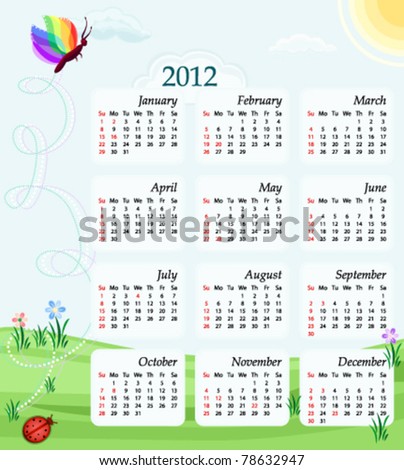 Calendar 2012 With Holidays Usa