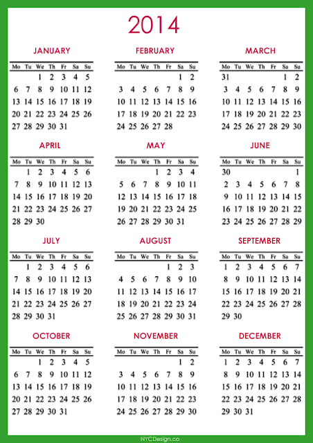 Calendar 2014 Design