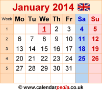 Calendar 2014 January