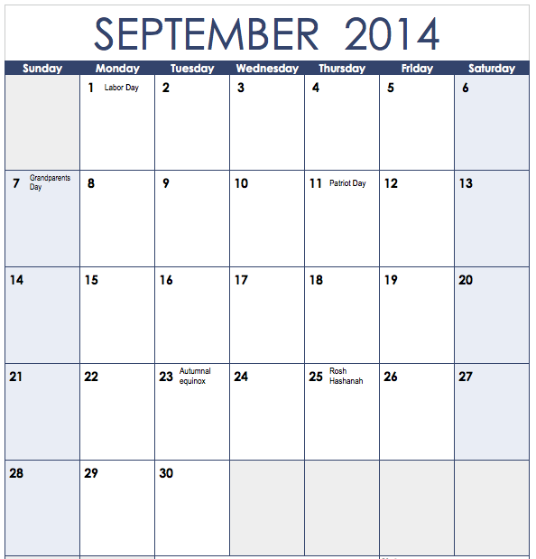 Calendar 2014 Template