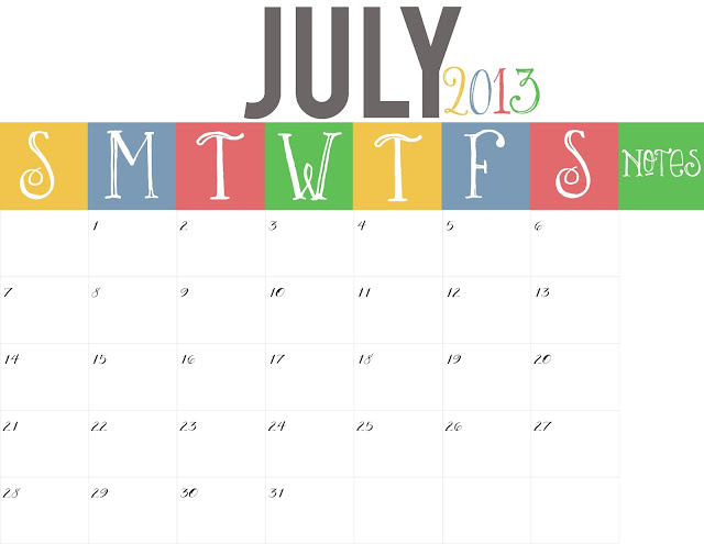 Calendar July 2013