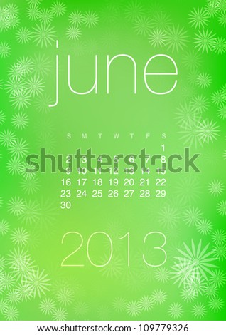 Calendar June 2013 Green