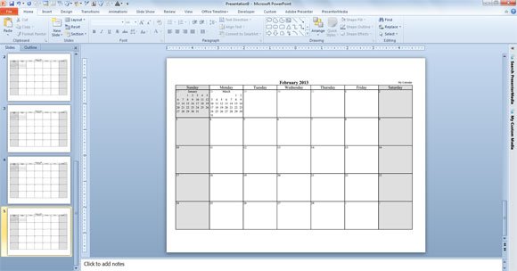 Calendar Template 2013 Free