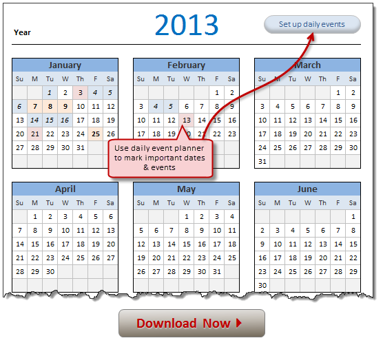 Calendar Template 2013 Free