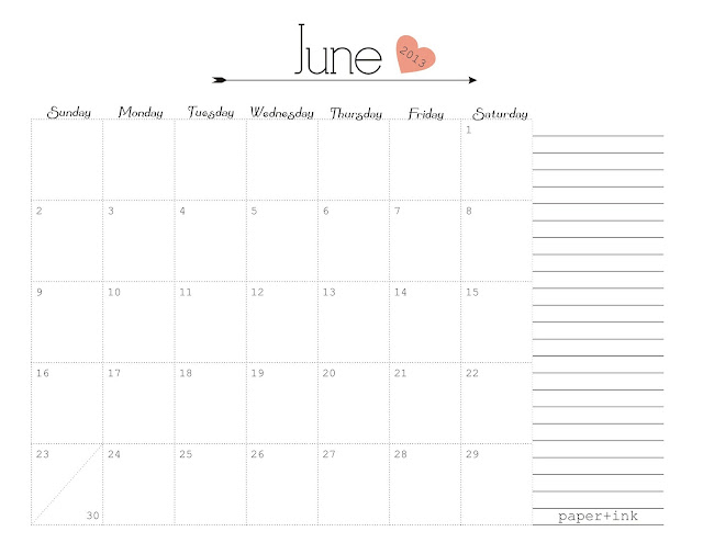 Calendar Template 2013 June July August