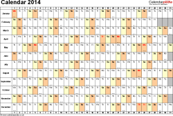 Calendar Template 2014 Excel