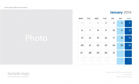 Calendar Template 2014 January