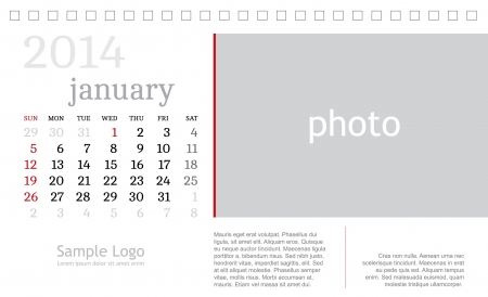 Calendar Template 2014 January