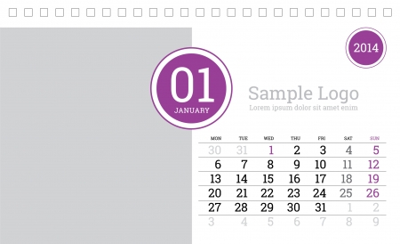 Calendar Template 2014 January