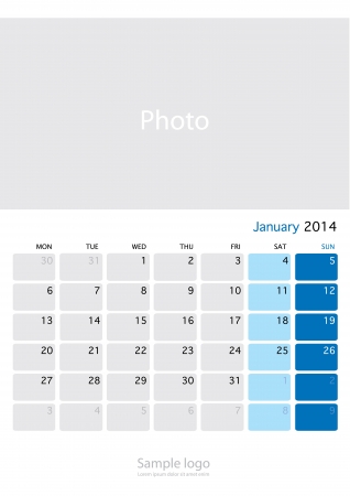 Calendar Template 2014 January