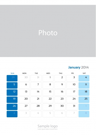 Calendar Template 2014 January