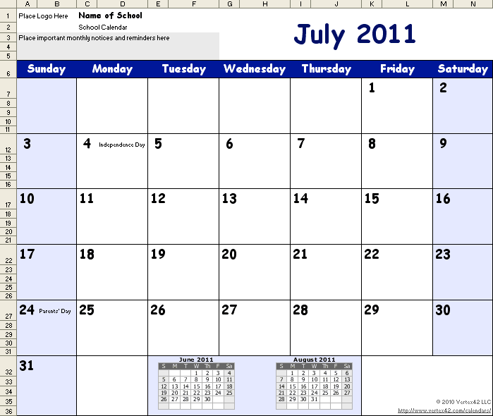 Calendar Template 2014 Word