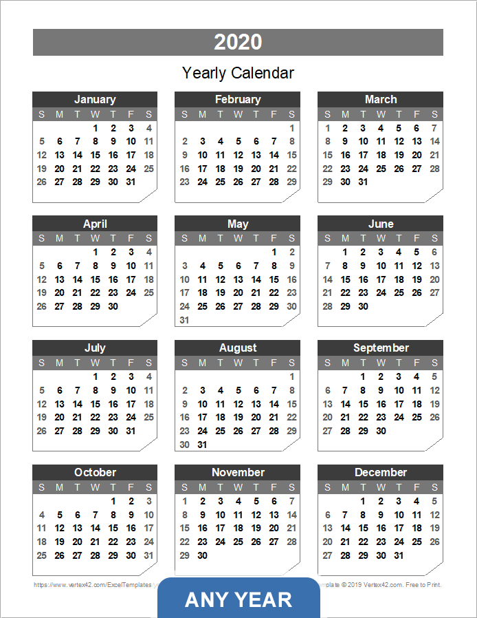 Calendar Template 2014 Yearly