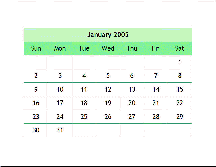 Calendar Template