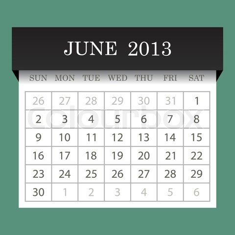 Calendar Template June 2013 Word