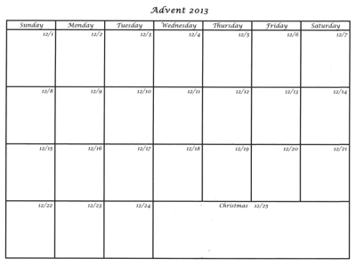 Calendar Template June 2013 Word