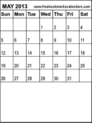 Calendar Template May 2013