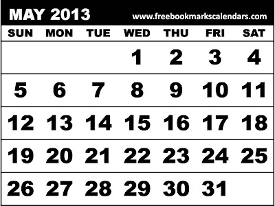 Calendar Template May 2013 Printable