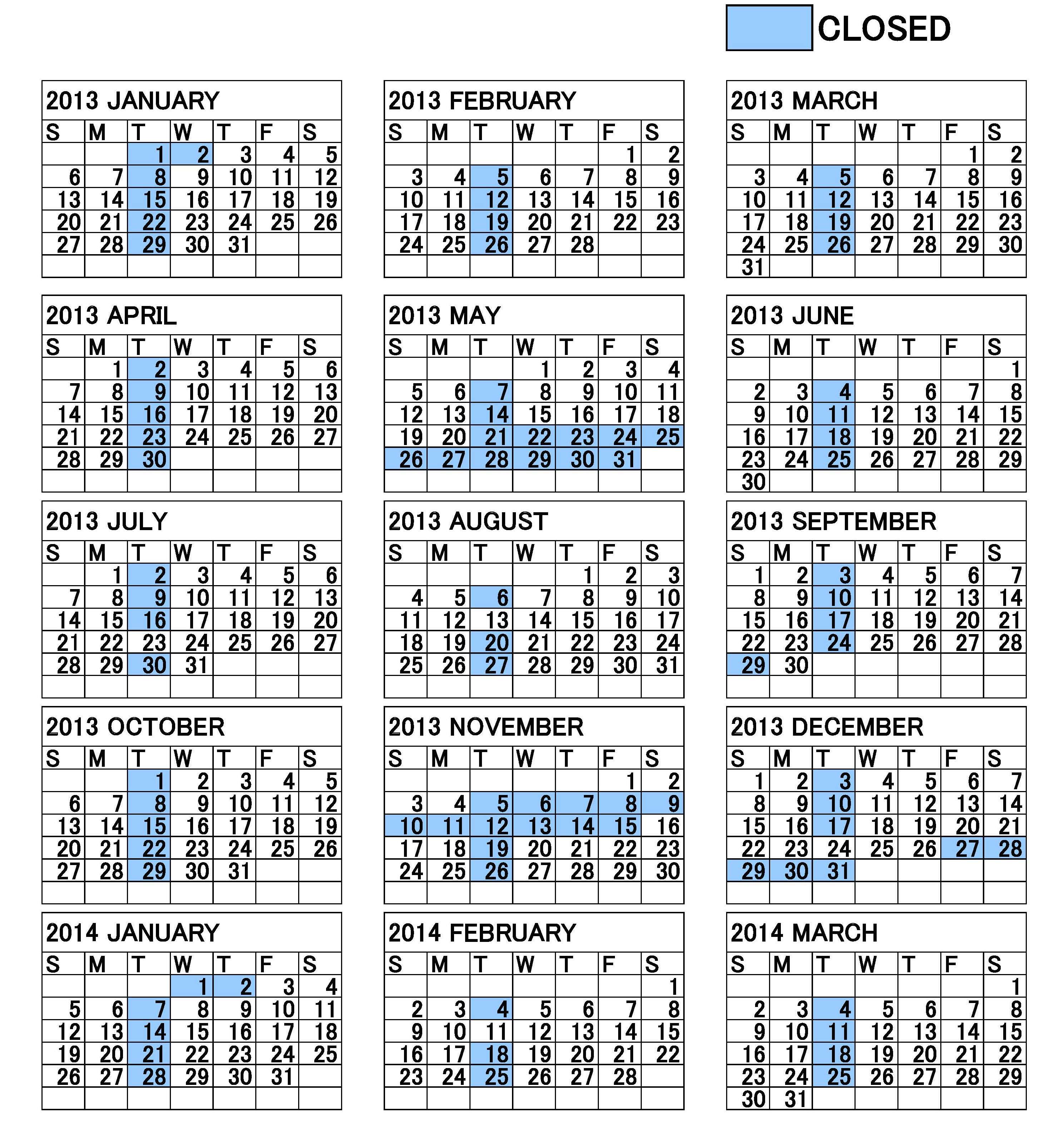 Calendario 2013 2014