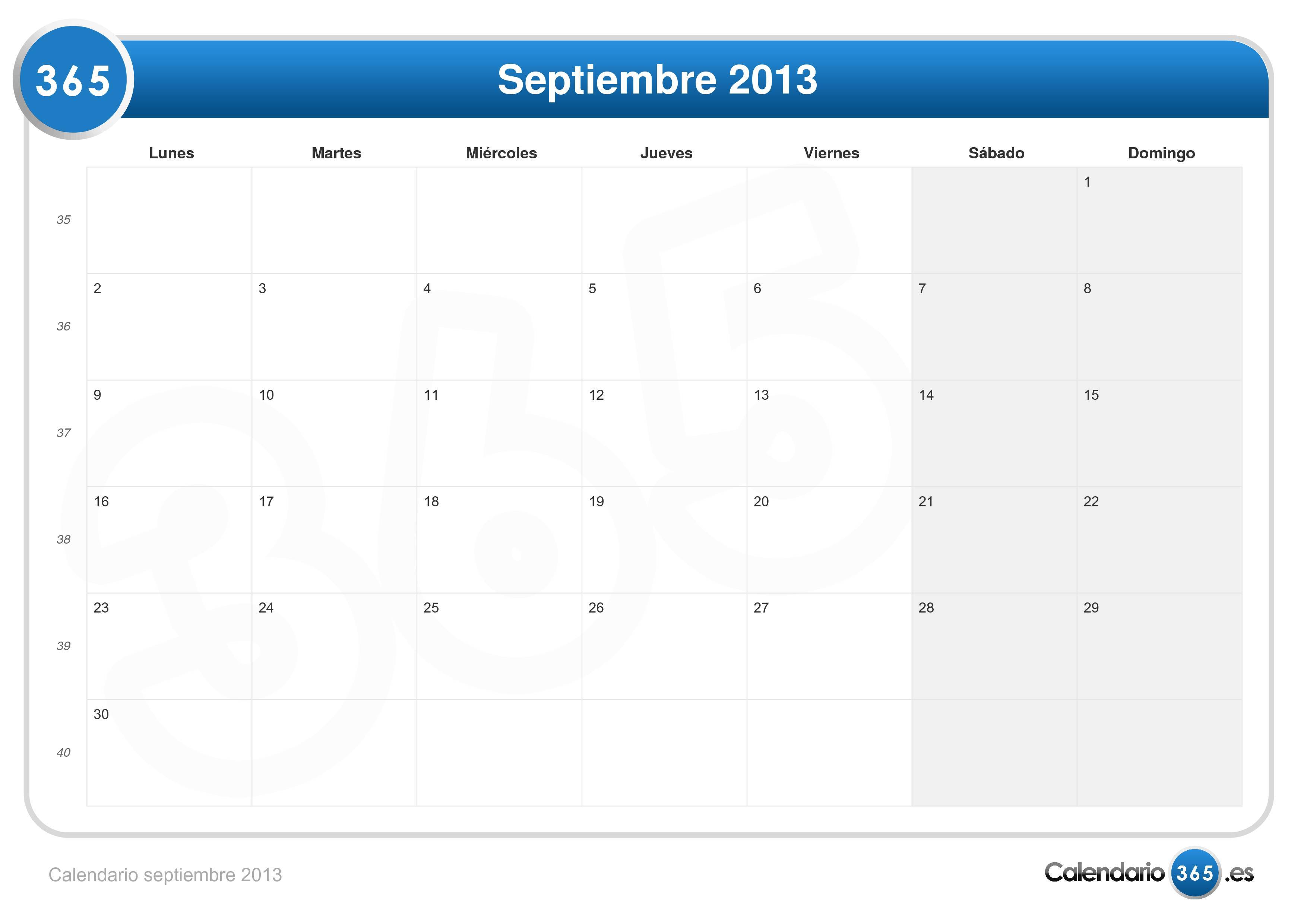 Calendario 2013 Chile Imprimir