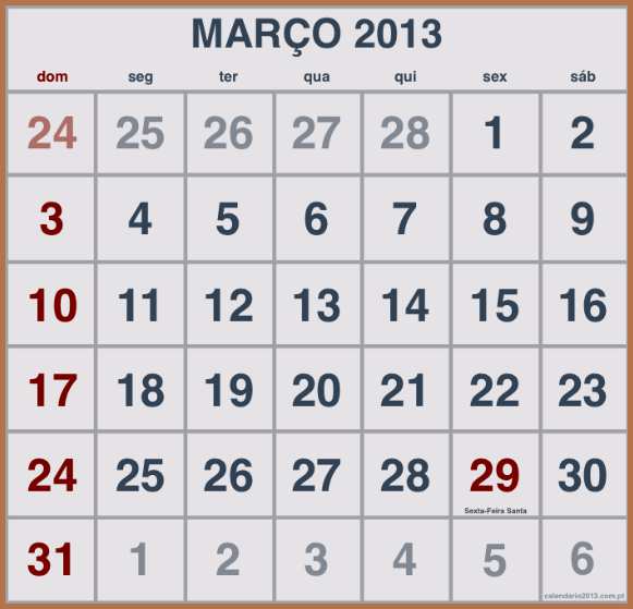 Calendario 2013 Chileno