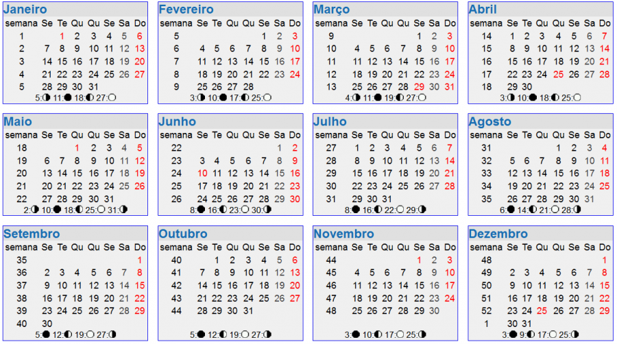 Calendario 2013 Excel Brasil