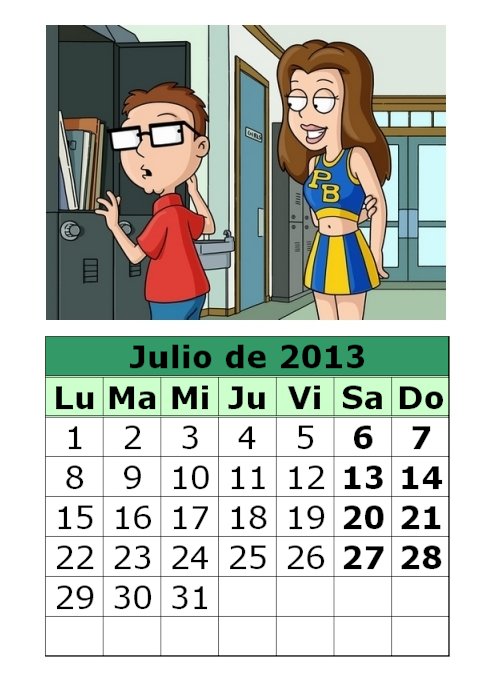 Calendario 2013 Julio Y Agosto