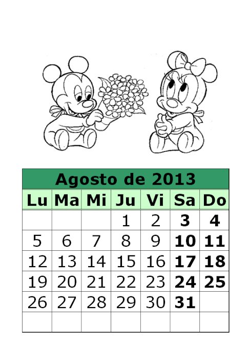 Calendario 2013 Julio Y Agosto