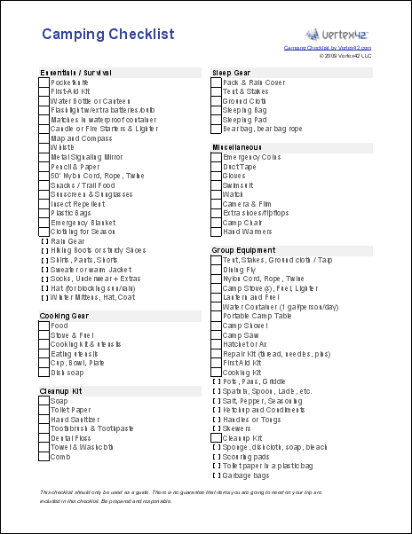 Camp Registration Form Template Word