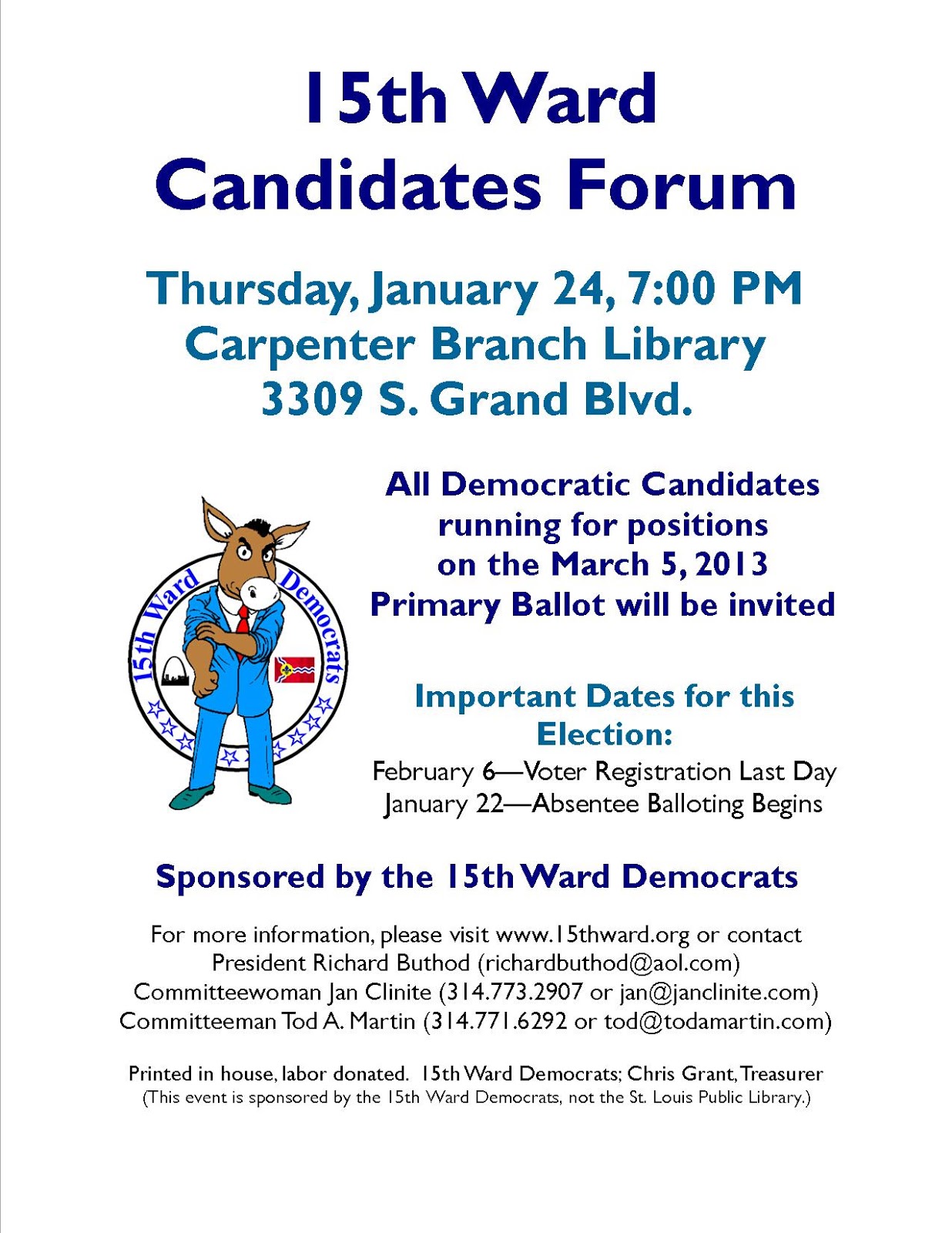 Candidates Forum Flyer