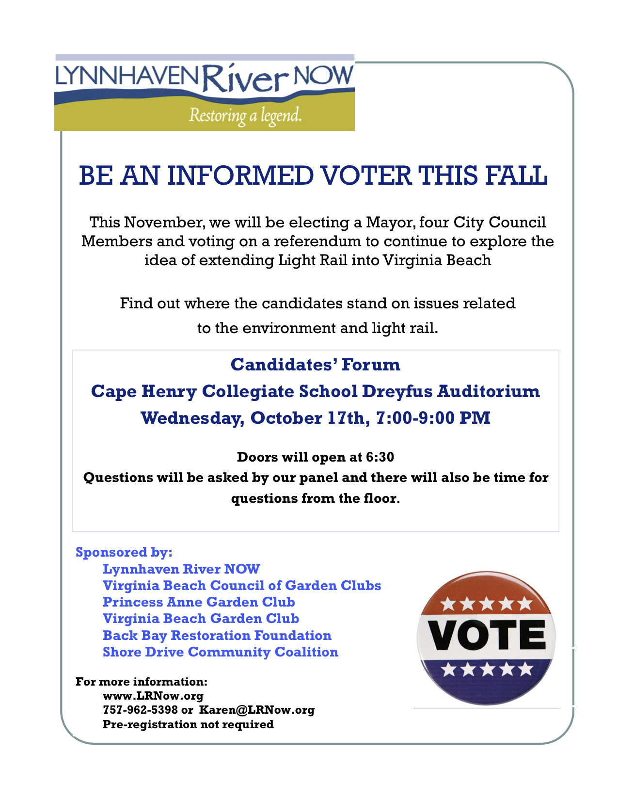 Candidates Forum Flyer