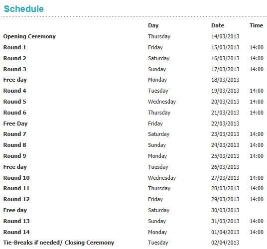 Candidates Tournament 2013 Live