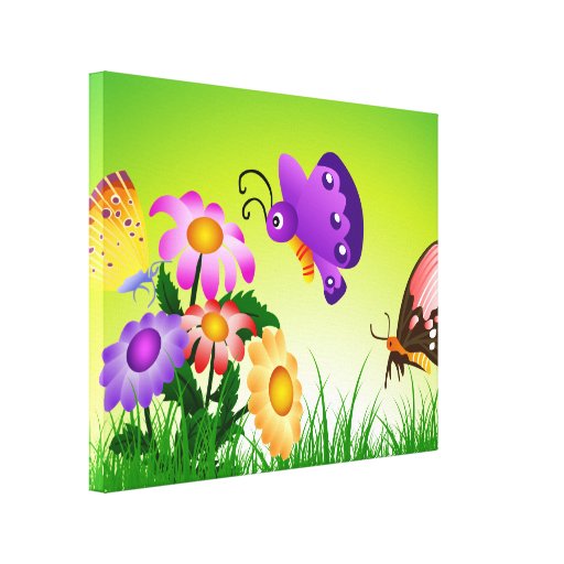 Cartoon Images Of Flowers And Butterflies