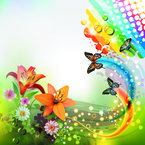 Cartoon Images Of Flowers And Butterflies