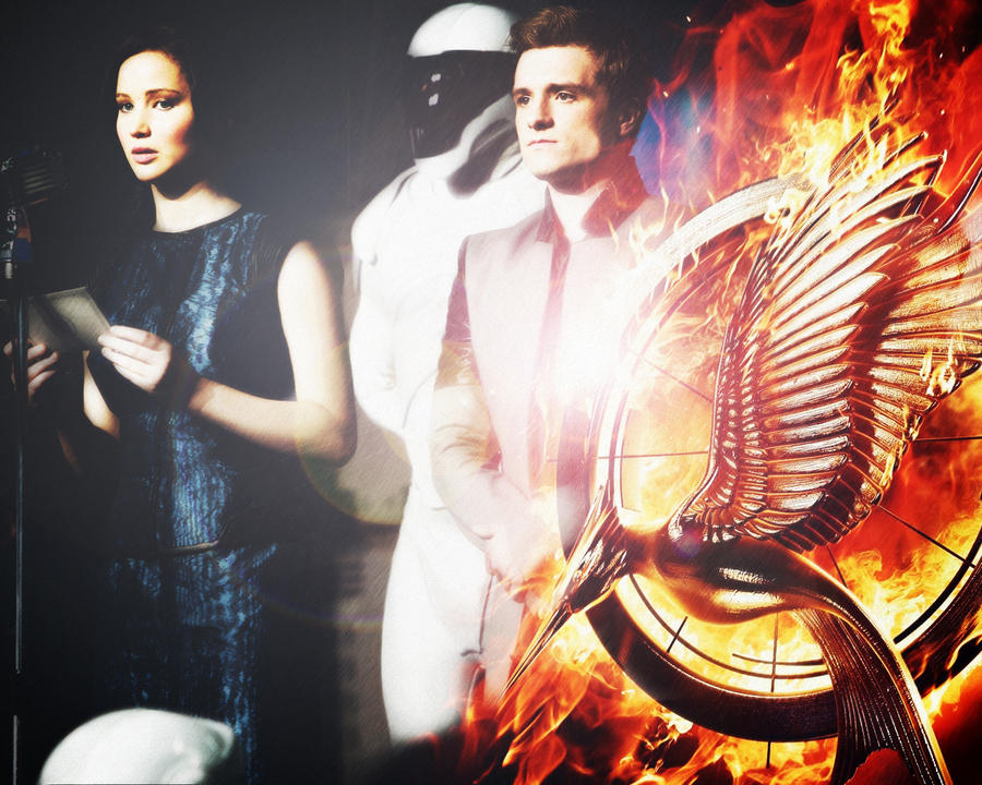 Catching Fire Poster Peeta Katniss