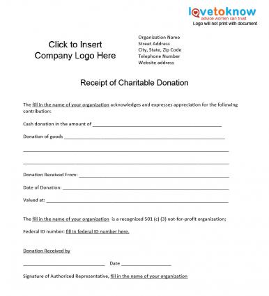 Charity Donation Letter Template